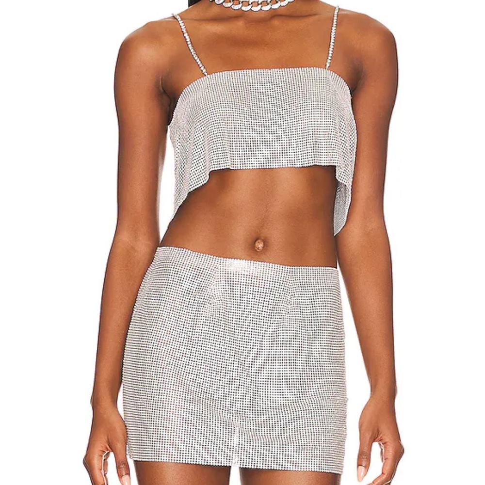 Camila Coelho Silver Skirt